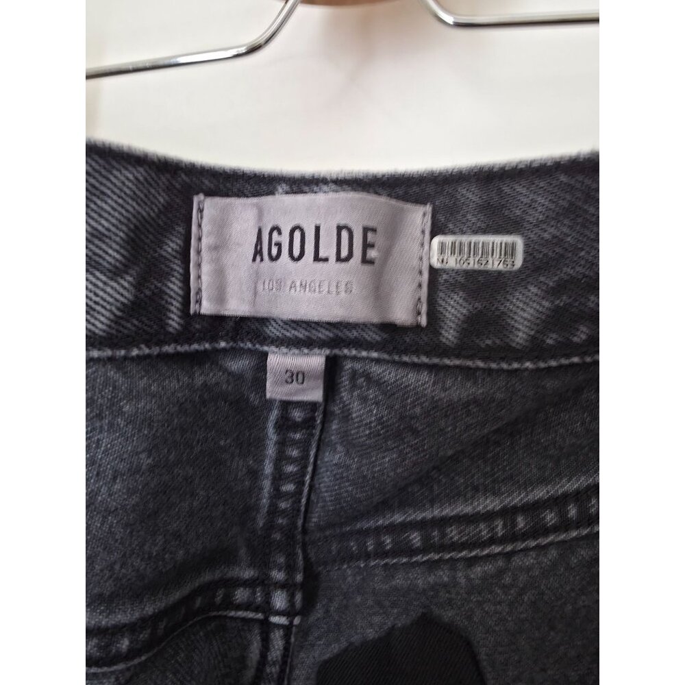 Agolde Black Stonewashed Straight Leg Denim Button Fly Jeans Men's 30x30 - Picture 5 of 11
